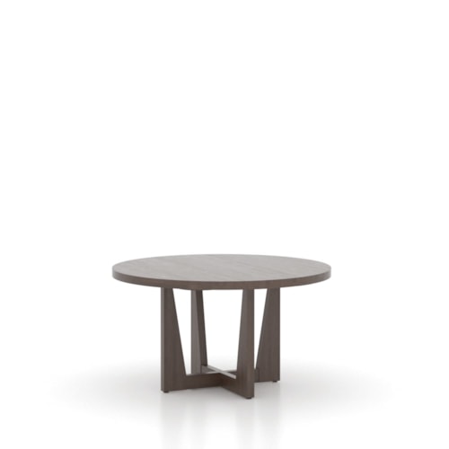Contemporary Round Wood Table