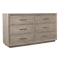 Contemporary 6-Drawer Dresser with Felt-Lined Drawers