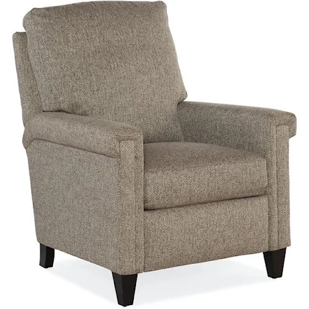 Transitional High Leg Recliner with Key Arms