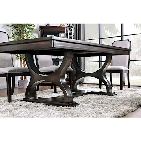 Transitional Dining Table with Trestle Base