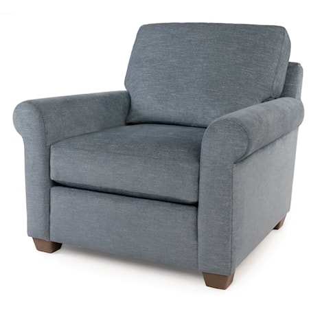 Transitional Accent Chair with Tapered Block Legs