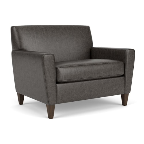 Contemporary Chair and a Half with Track Armrests