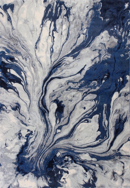 10'10" X 7'10" Blue Watercolors Area Rug