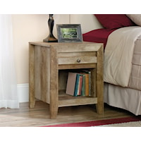 Farmhouse 1-Drawer Nightstand with Open Display Shelf