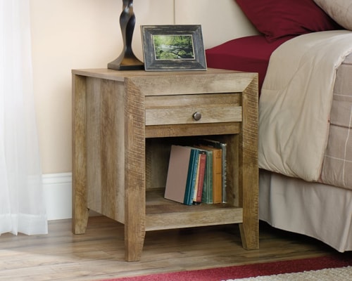 Farmhouse 1-Drawer Nightstand with Open Display Shelf