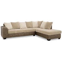 Fabric/Faux Leather 2-Piece Sectional with Chaise