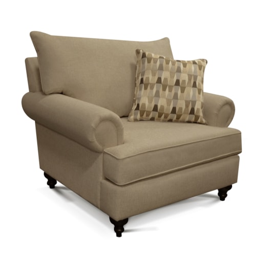 Traditional Accent Chair with Turned Legs