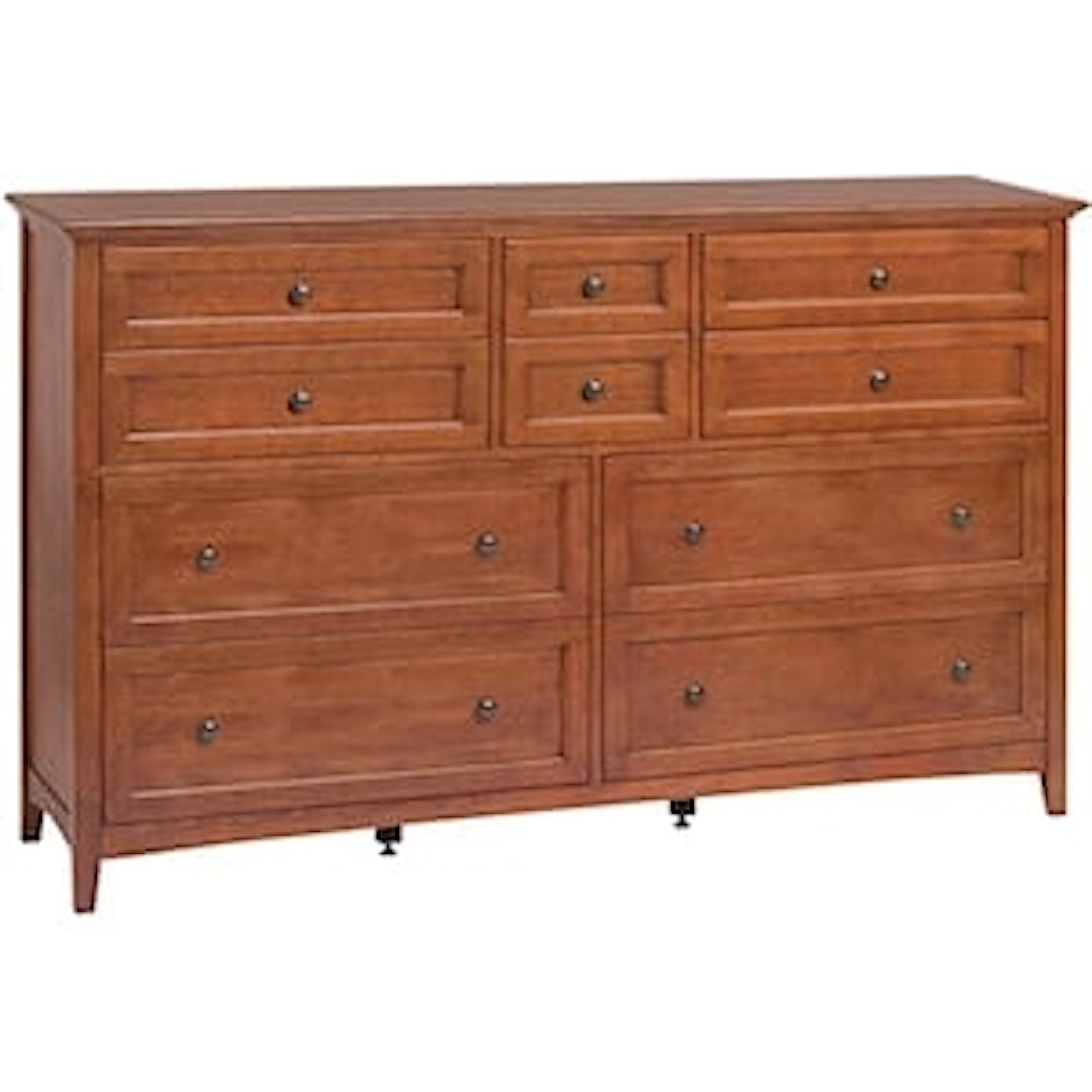 Whittier Wood McKenzie Glazed Cherry 10 Drawer Dresser