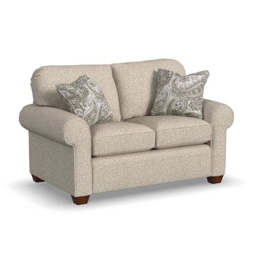 Upholstered Loveseat with Rolled Arms