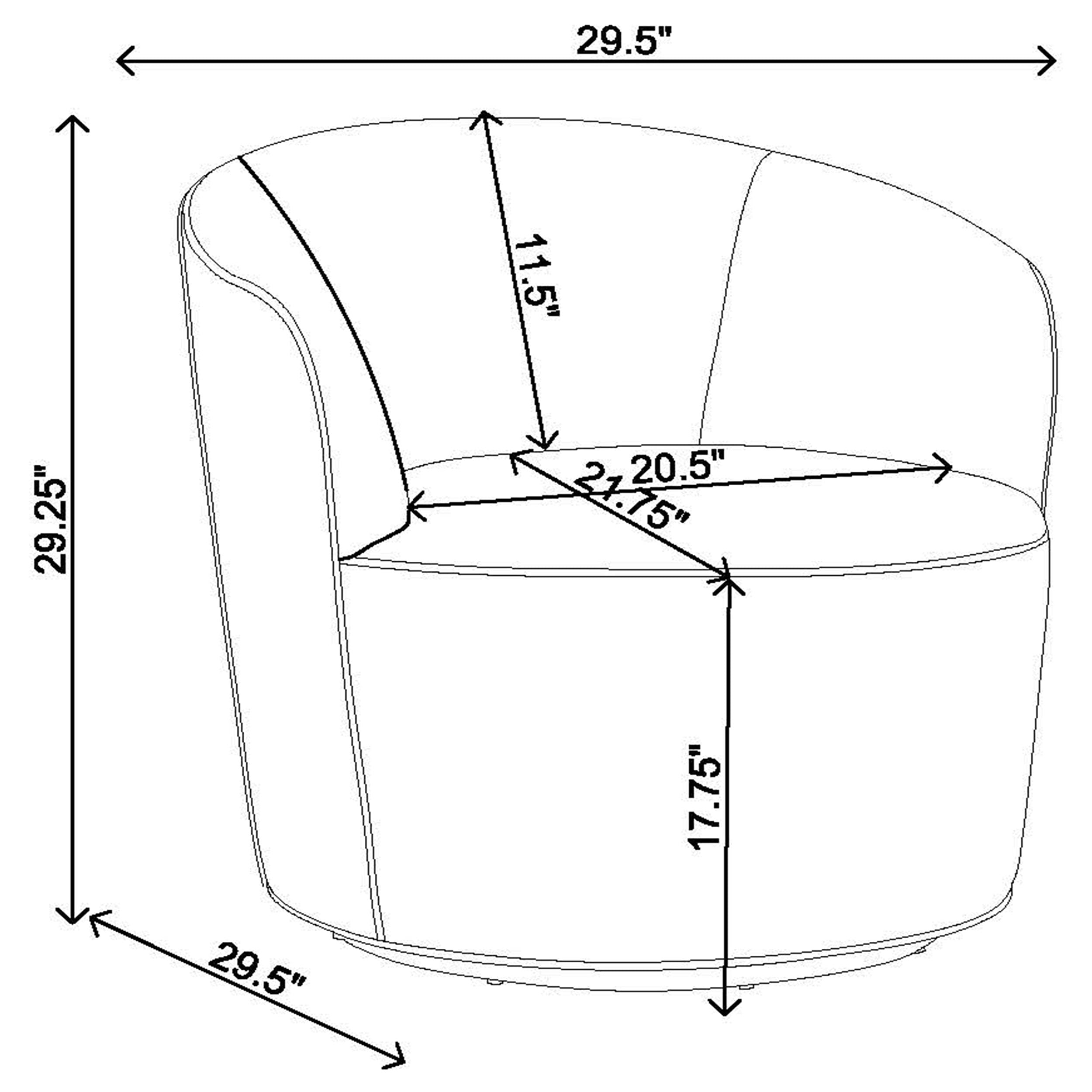 Coaster Joyce Joyce Barrel Back Swivel Chair Burnt Orange