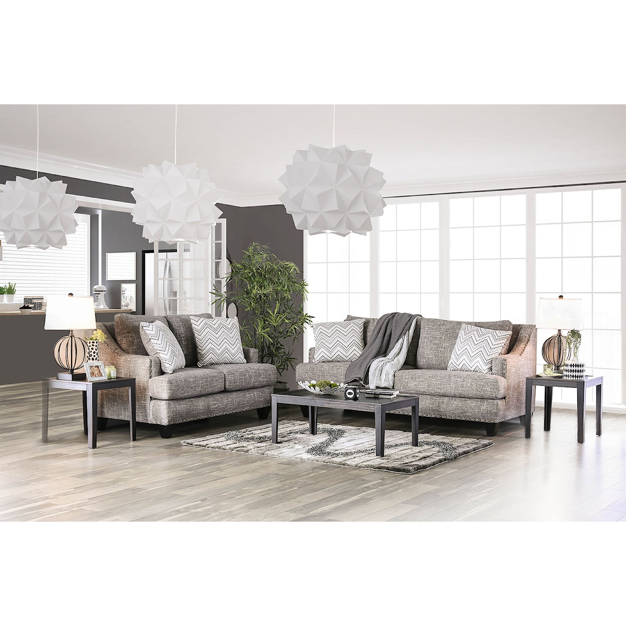 Furniture of America Erika Sofa and Loveseat Set