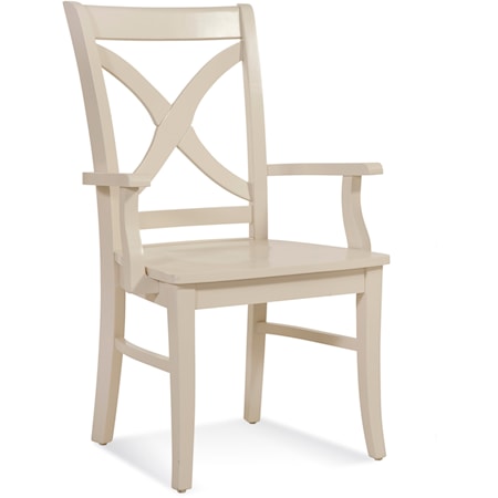 Hues Dining Arm Chair with Wood Seat