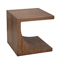 Modern Rustic End Table with Center Cutout