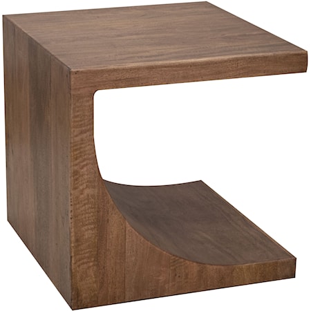 Modern Rustic End Table with Center Cutout