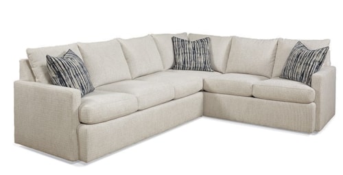 2-pc. Track-Arm L-Shape Sectional Sofa with Throw Pillows