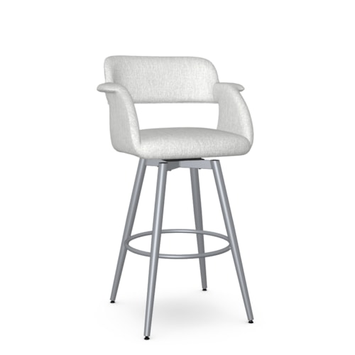 Contemporary Upholstered Bar Height Swivel Stool