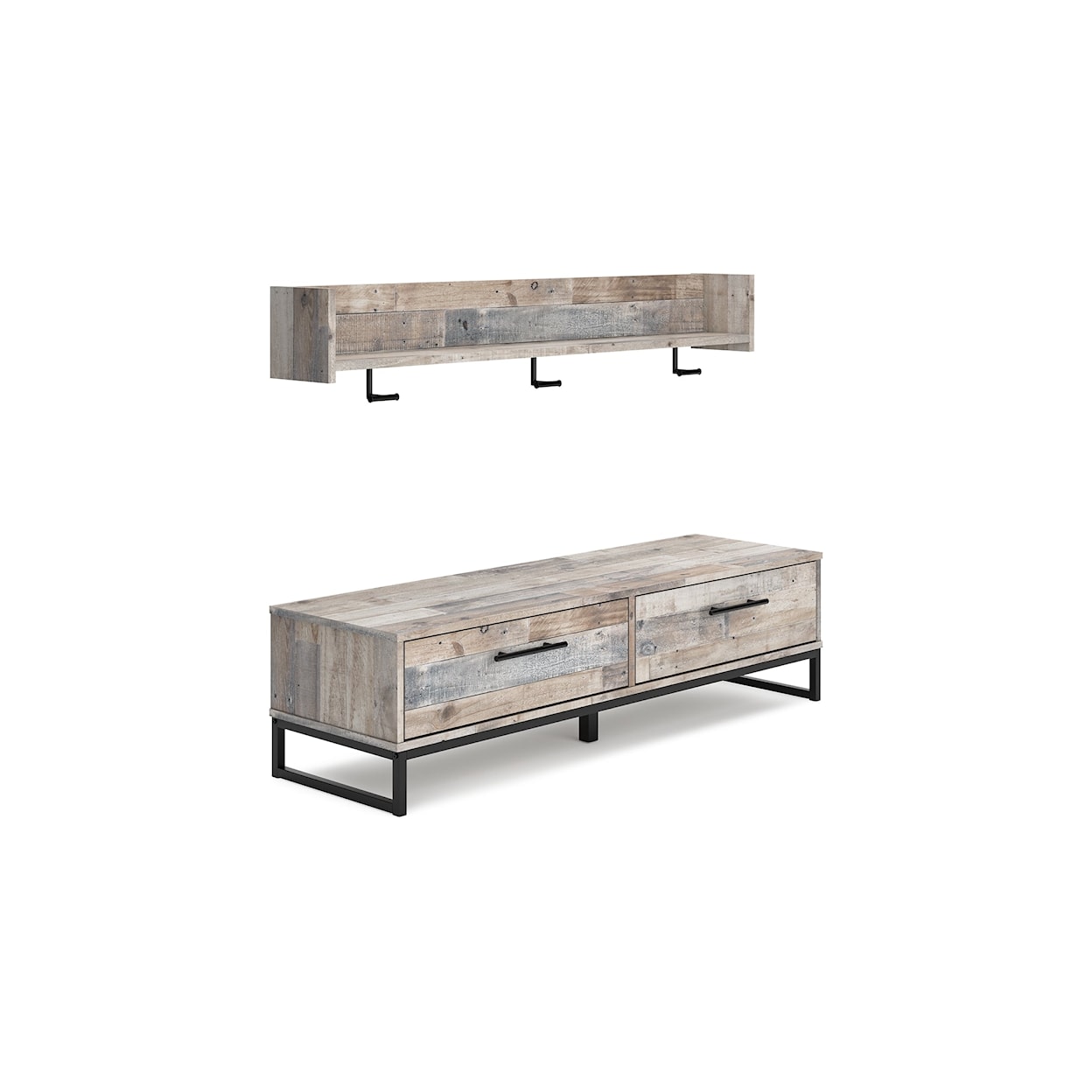 Ashley Furniture Signature Design Neilsville Bench with Coat Rack