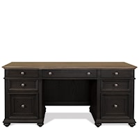 Traditional Two-Tone Kneehole Credenza