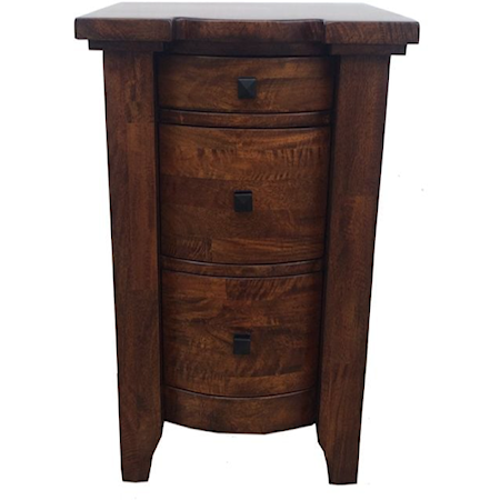 Contemporary 3-Drawer Small Nightstand