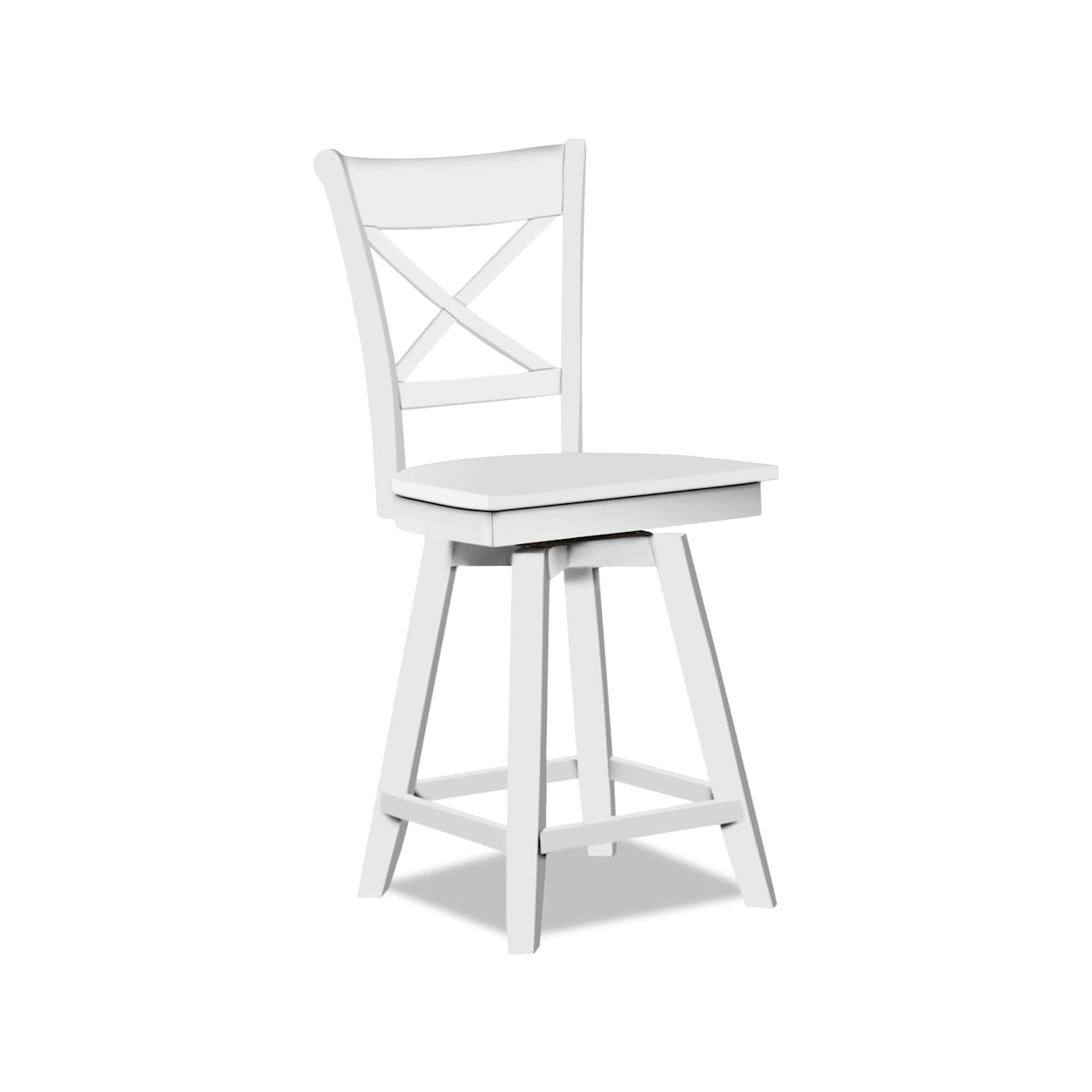 John Thomas Hampton Charlotte Swivel Stool (RTA) in Pure White