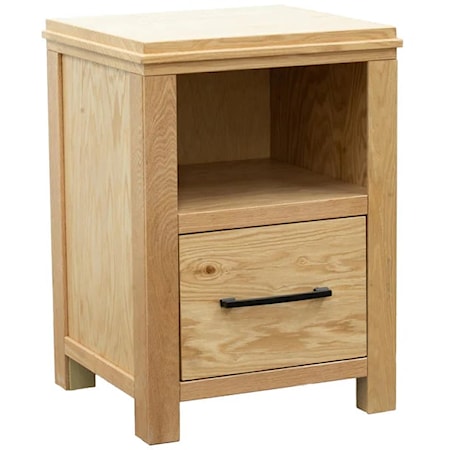 Transitional Single Drawer File Cabinet with Shelf Space