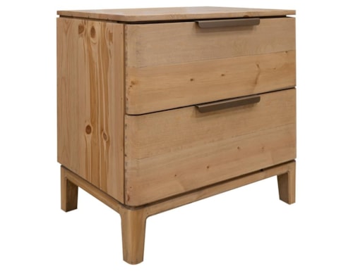 Coastal 2-Drawer Nightstand with Metal Handles