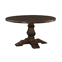 Customizable Solid Wood 60" Dining Table with Pedestal Base