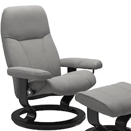 Small Reclining Chair & Ottoman with Classic Base