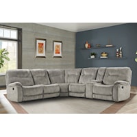 Cooper - Shadow Natural 6 Piece Modular Manual Reclining Sectional with Entertainment Console