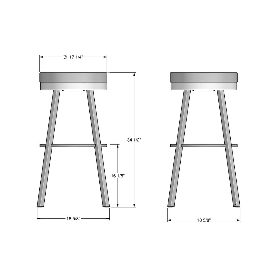 Amisco Rudy Upholstered Spectator Height Swivel Stool