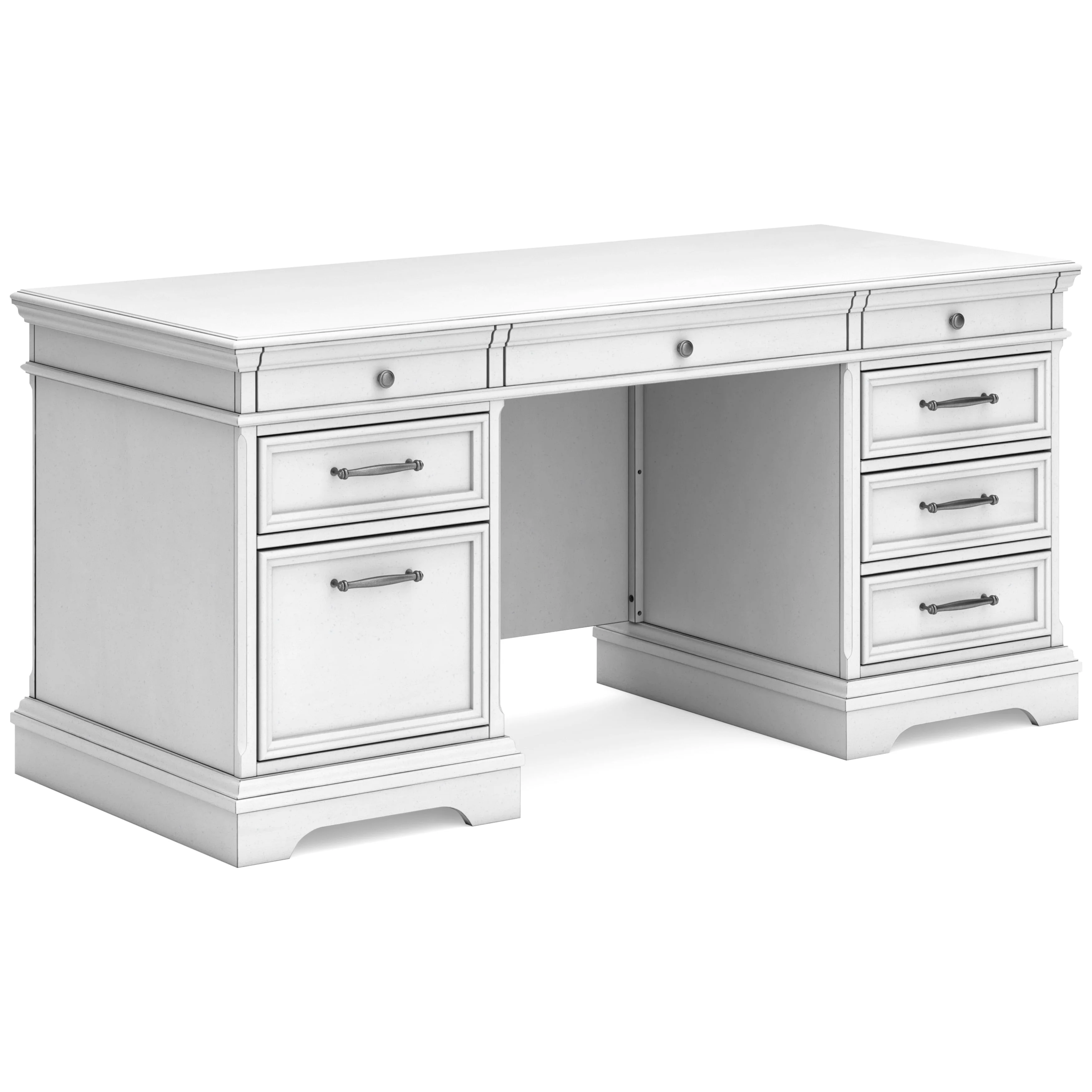 Signature Design by Ashley Kanwyn H777H1 Double Pedestal Home Office