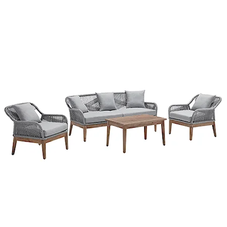 Casual Outdoor Loveseat and Chair Set
