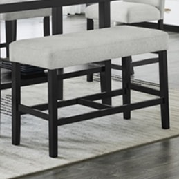 Transitional Upholstered Counter Height Dining Bench with Solid Wood Legs