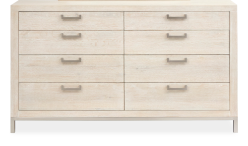 Rustic 8-Drawer Dresser with Fabric-Lined Top Drawers