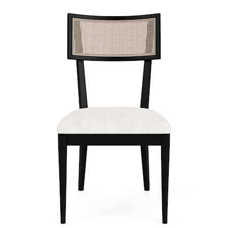 Cane Upholstered Side Chair