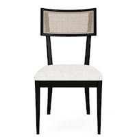 Contemporary Cane Upholstered Side Chair