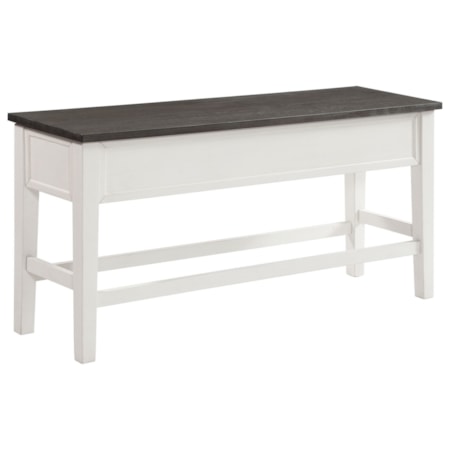 Two Tone Counter Storage Bench w/ Grey Top