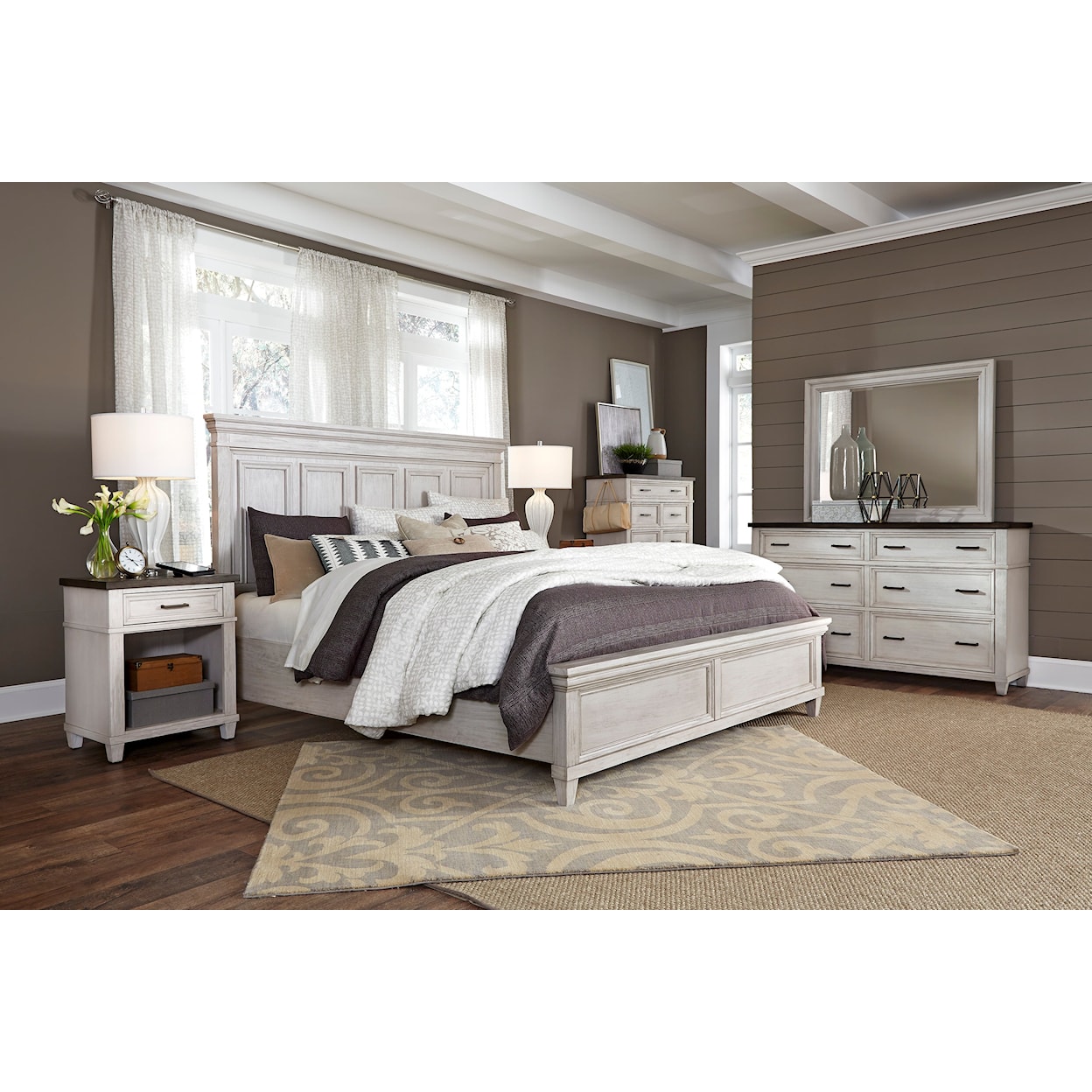 Aspenhome Eileen King Panel Low Profile Bed