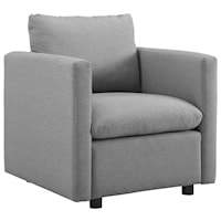 Activate Contemporary Upholstered Armchair - Light Grey