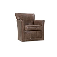 Transitional Leather Swivel Chair