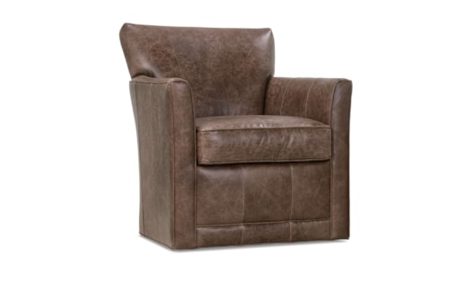 Transitional Leather Swivel Chair