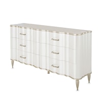 Transitional 6-Piece Dresser with Velvet-lined Drawers
