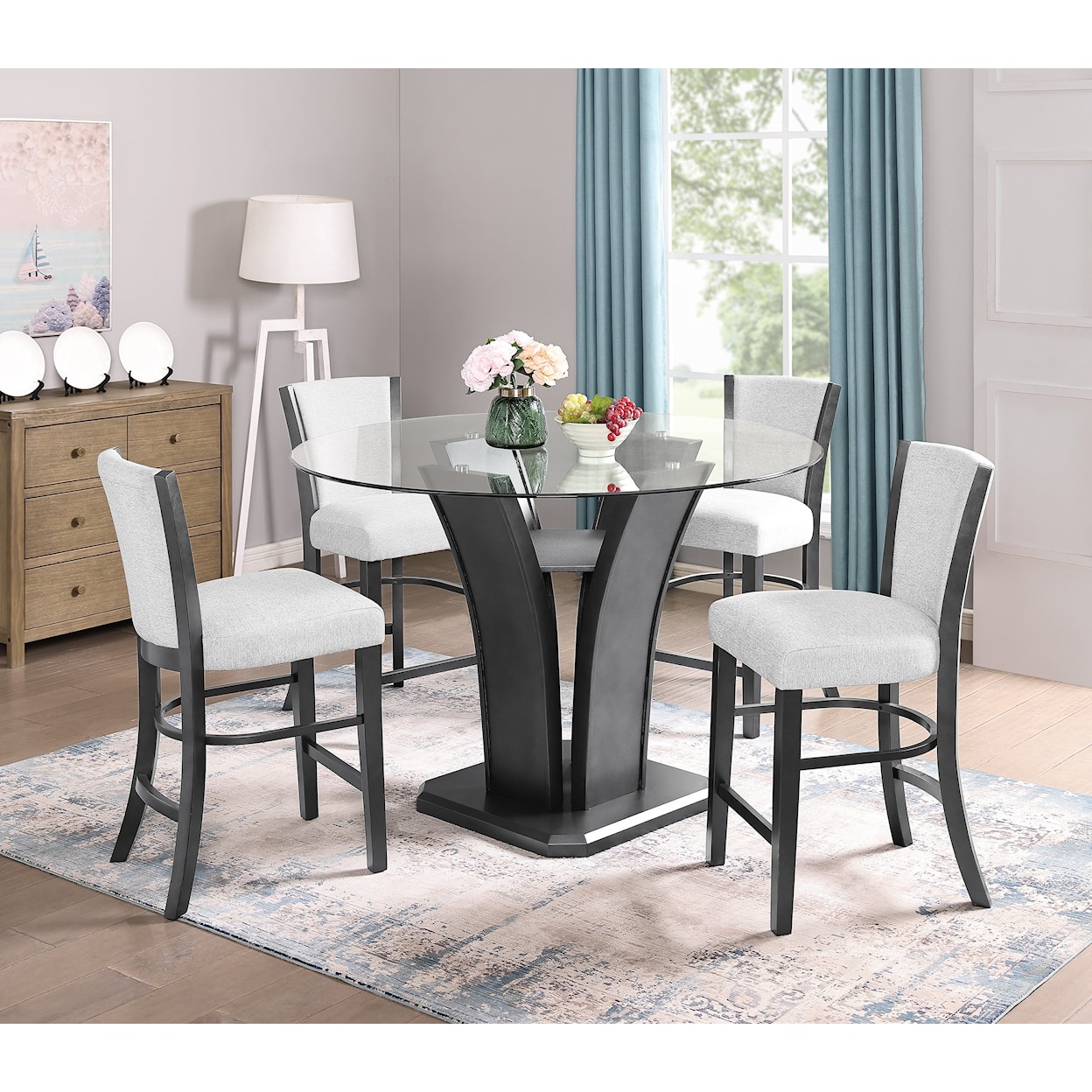 Crown Mark Camelia 5-Piece Counter Height Dining Set