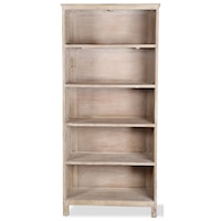 Boho Solid Wood Bookcase with 4 Removable Shelves