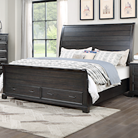 Transitional King Sleigh Bed