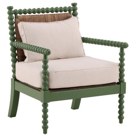 Upholstered Accent Bobbin Chair