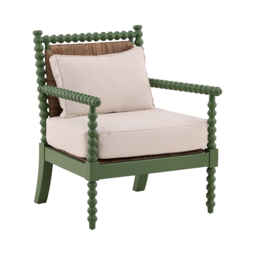 Traditional Upholstered Accent Bobbin Chair