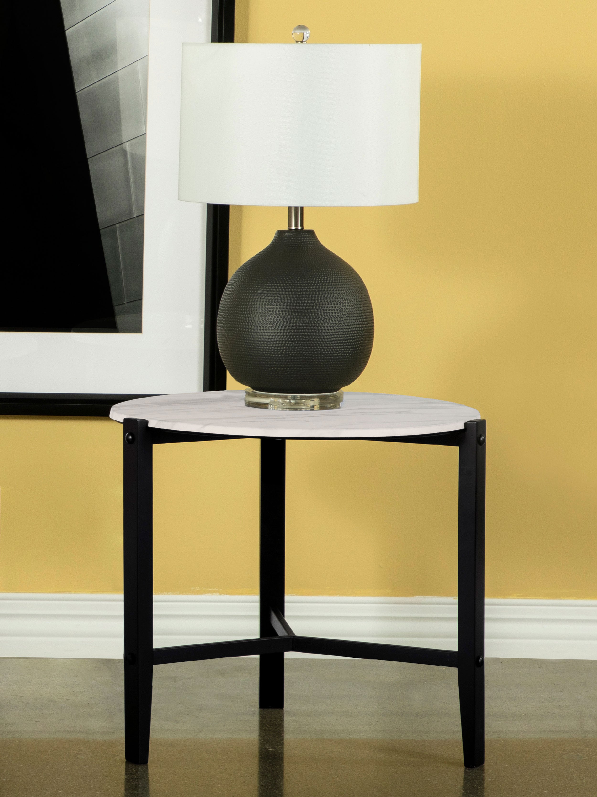 Tandi Faux Marble Side End Table and