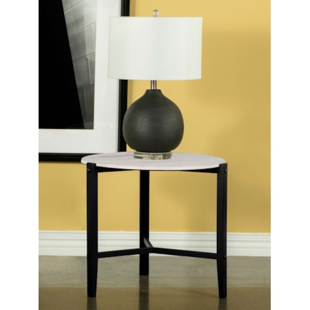 Tandi Faux Marble Side End Table and