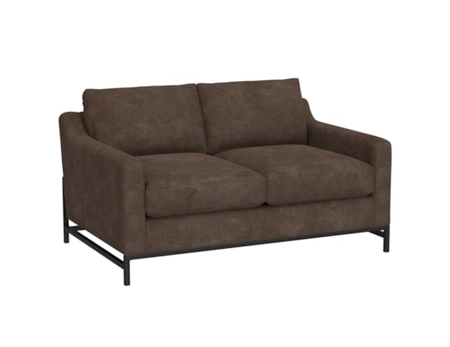Transitional Loveseat with Iron Base